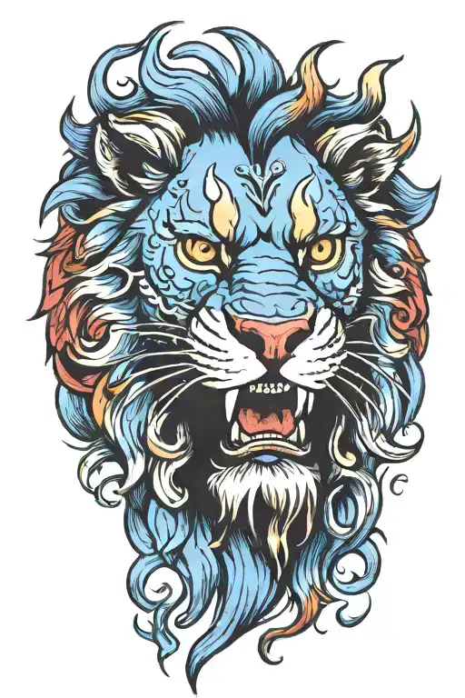 Blue Lion Roaring