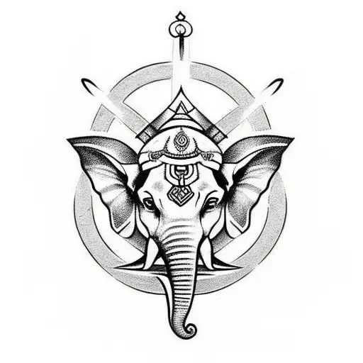 Ganesha With Norse Mythology Strength Symbol