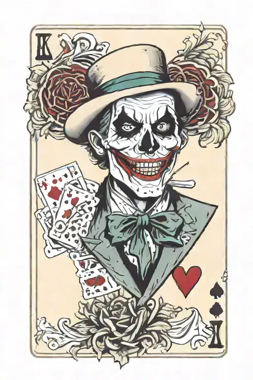 Joker Skull Playing Card
