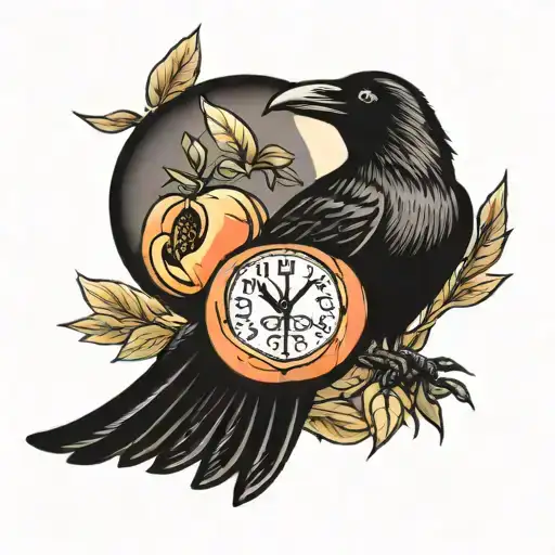 Crow And Peach Time Running