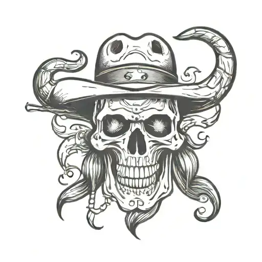 Skull Cowboy With Horns
