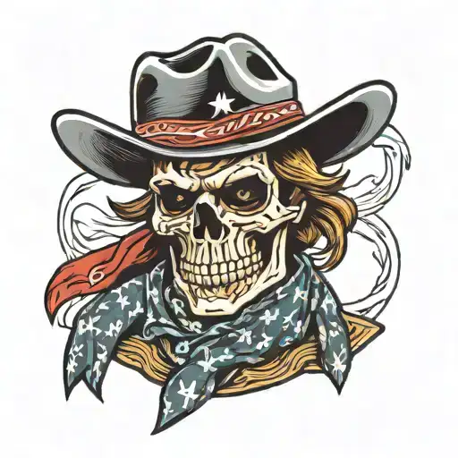 Skull Cowboy With Bandanna