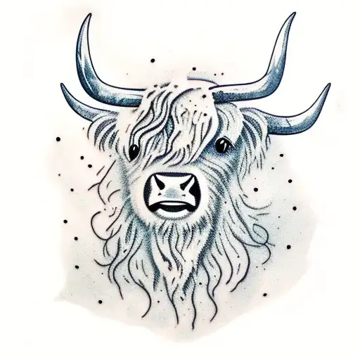 Highland Cow Head In Winter