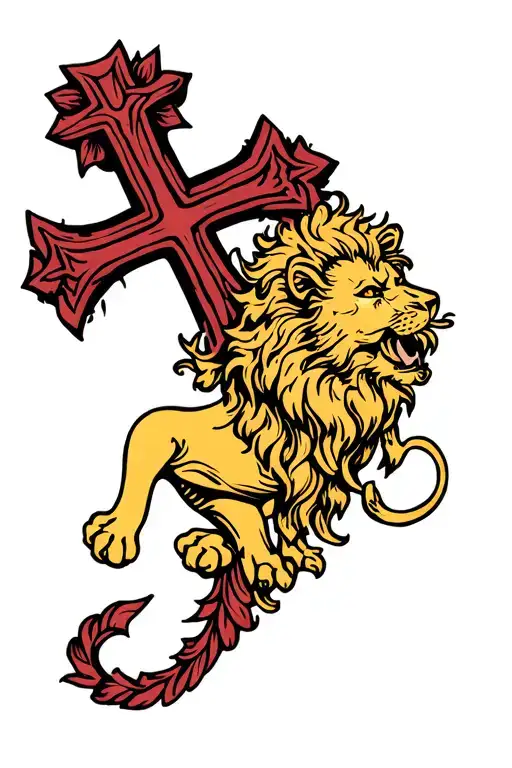 Lion And Cross