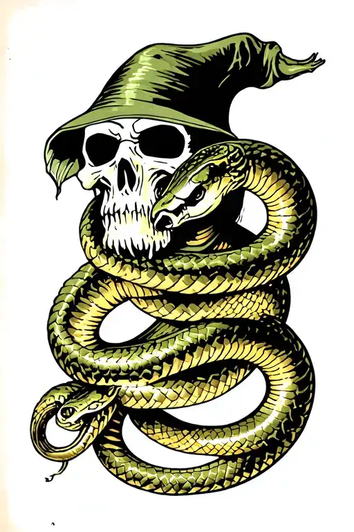Grim Reaper And Snake