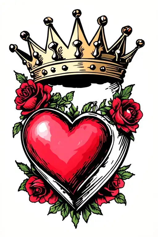 Heart And Crown Surrounded