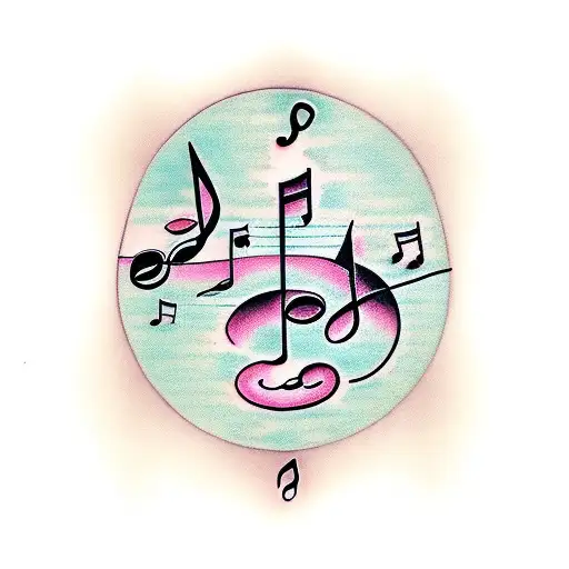 Music Notes And Wine