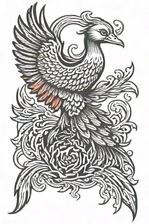 Phoenix Rising With A Duck In Center