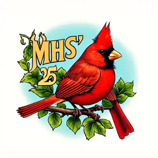 Cardinal Bird That Says Mhs '25