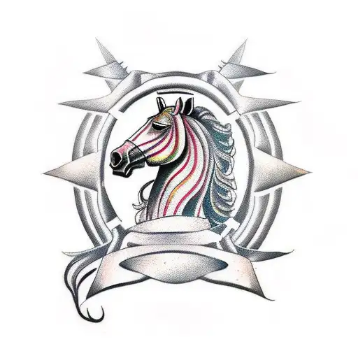 Horse With Metal Chain Mail