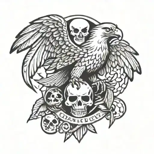 Eagle And Skull And Demon Slayer