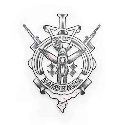 Medical Symbol With Ar-15 Rifle