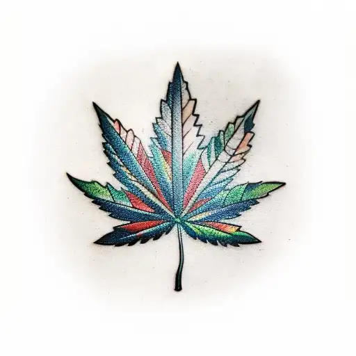 Weed Leaf Inside Canadian Leaf