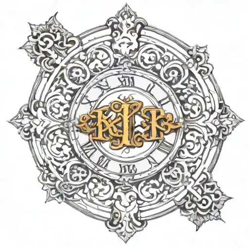 A Roman Numeral Iii Surrounded By Intricate Stone Carvings And Detailed Metal Accents