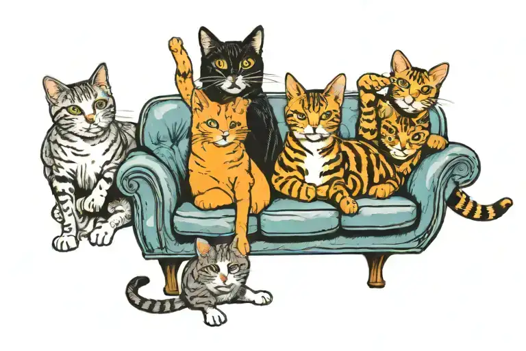 Friends Tv Couch With Cat