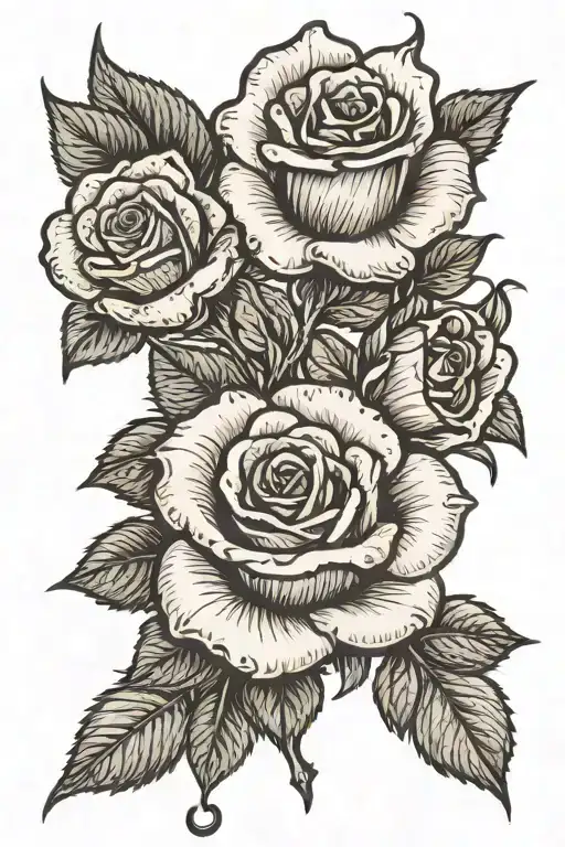 A Rose With Sipkes And Money Symbols Integrated