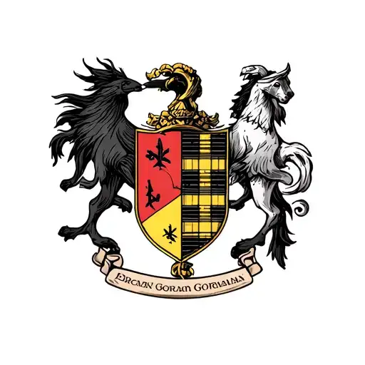 Gorman Family Crest With German Symbols Incorporated