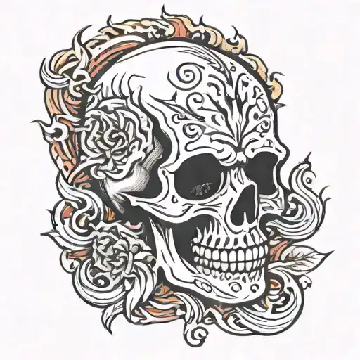 Skull And Flames