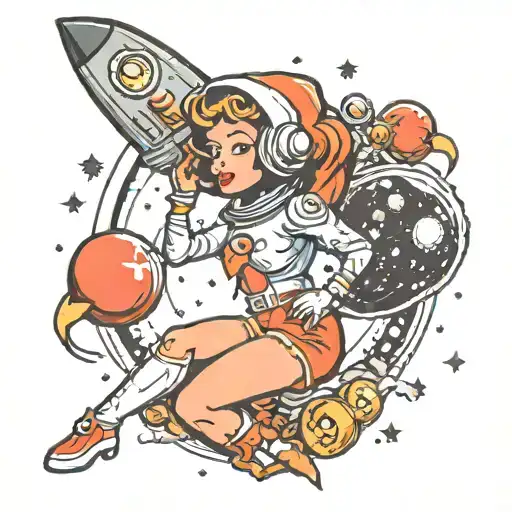 Cartoon Space Woman