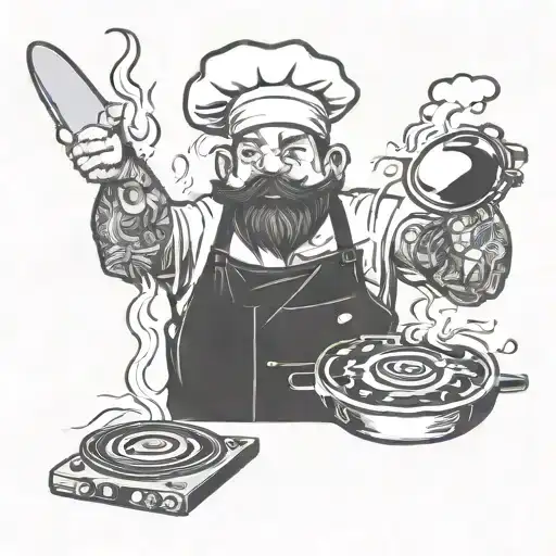 Chef Uniform Playing Dj Mixing Music