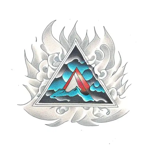 Four Elements Air Water Earth Fire In Triangles