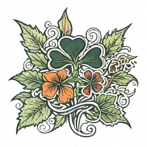 A Stylized Shamrock And Thistle Intertwined To Represent The Client's Irish And Scottish Heritage