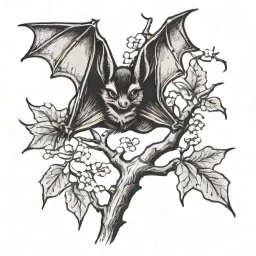 Bat On Branches