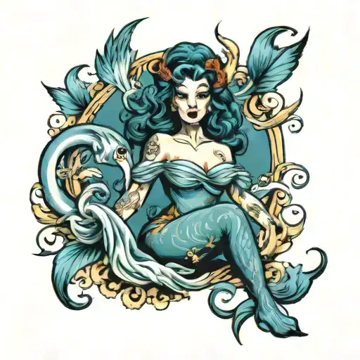 Evil Siren Full Body Teal Like Smoke
