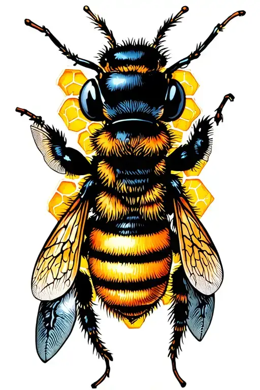 Bee Surrounded By Honeycomb Sleeve