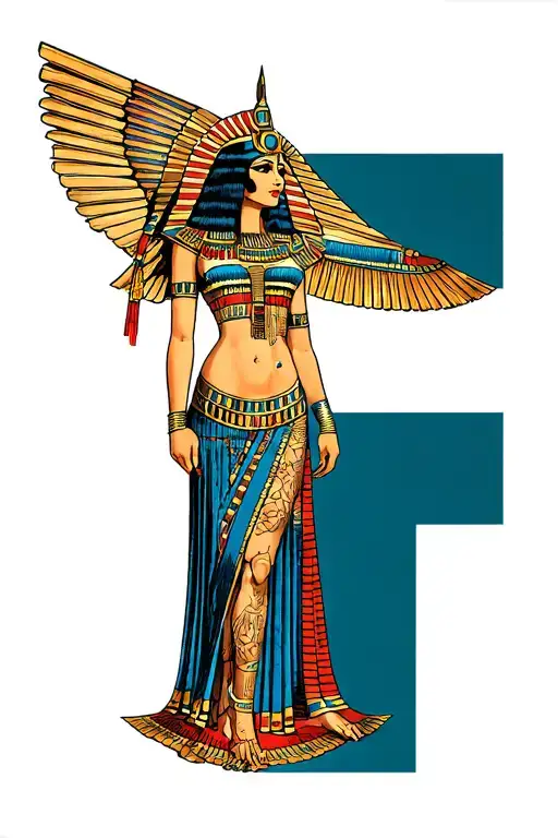 Cleopatra Egyptian Goddess Full Body With Bangs