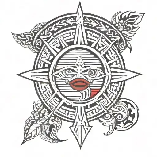 Traditional Filipino Tribal With The Filipino Sun And 3 Starts