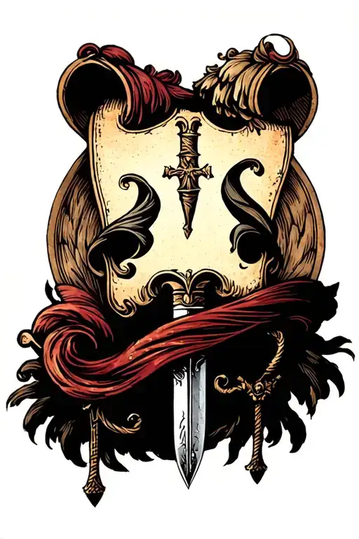 Scroll With Dagger Through It