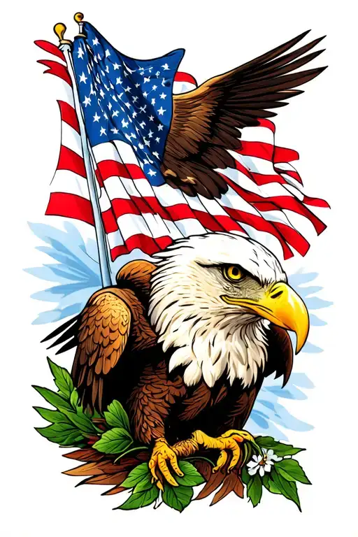 American Flag And Eagle