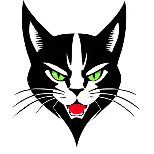 Villain Cat Silhouette Face