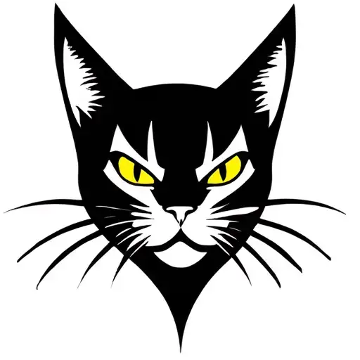 Villain Cat Silhouette Face