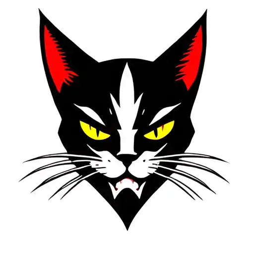 Villain Cat Silhouette Face