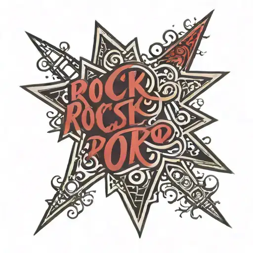 Rockstar' Word Tattoo In Bold With Red Undertone