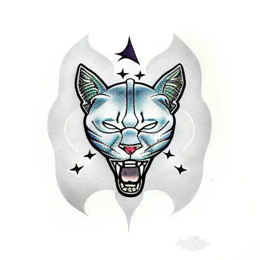 Panther Under Full Moon