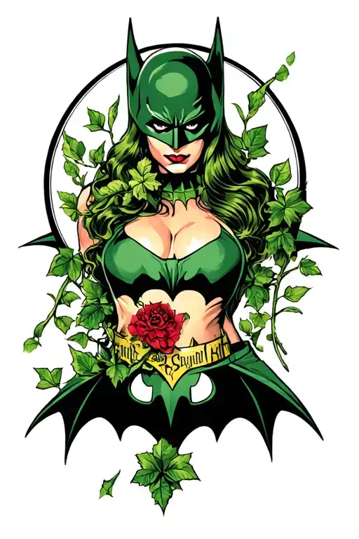 Poison Ivy Taking Over Batman Symbol