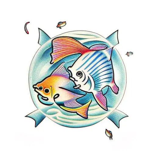 Fish Bowl With 2 Lost Souls As Fishes Swimming Around