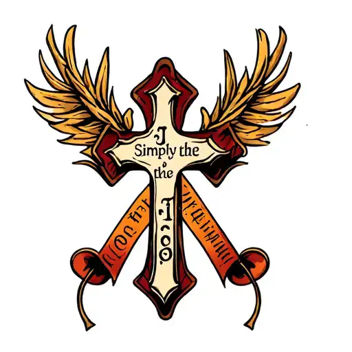 Christian Cross With Text Simply To The Cross I Cling