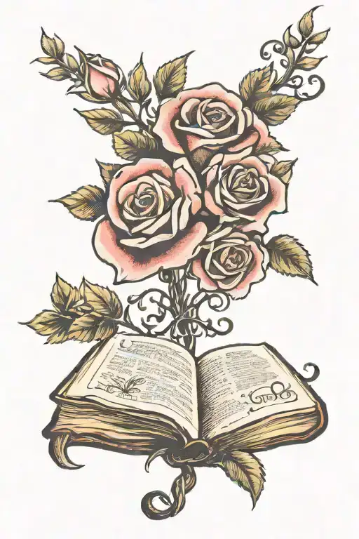 Roses And Bible Verse Intertwined