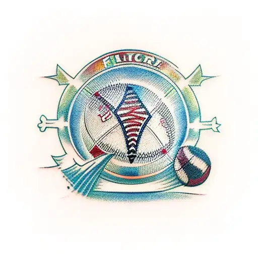 Traditional Style Tattoo Of A Football Trophy With The Fluminense Logo