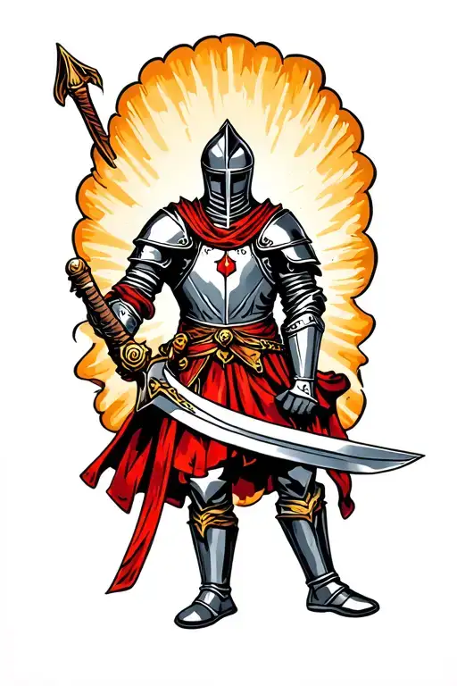 Knight Holding A Sword