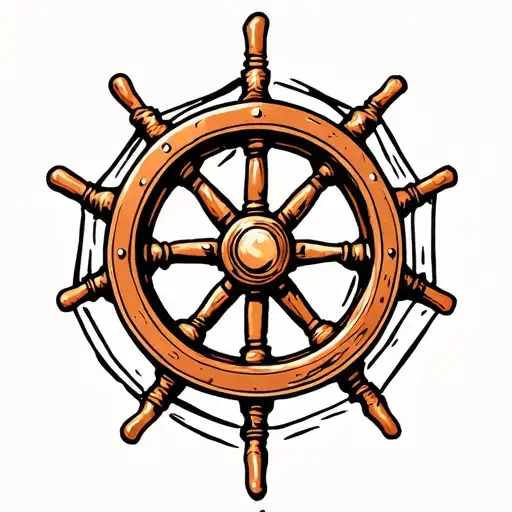Spider Web Half Ship Wheel On Elbow