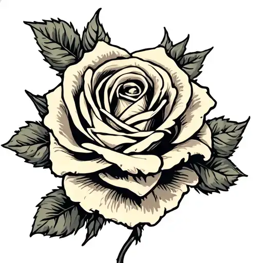 A Black And Beige Colored Rose Intertwined With Gothic Lettering That Spells Out 'Sweet Love'