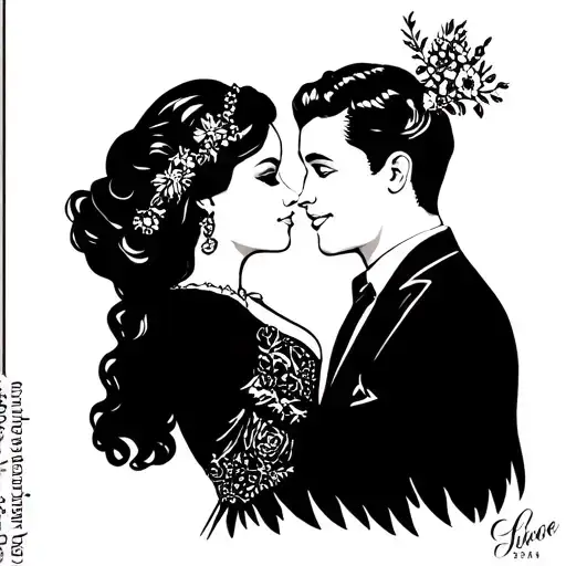 Couple Dancing Together With Wedding Date