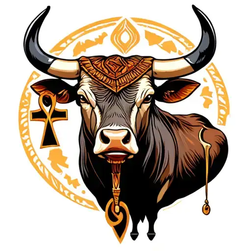 Bull With An Ankh As A Nose Piercing