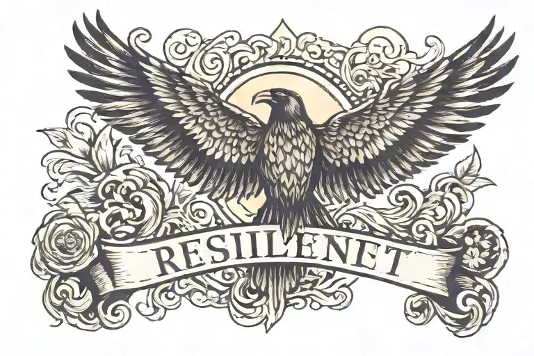 The Word Resilient With Raven Wings Above It