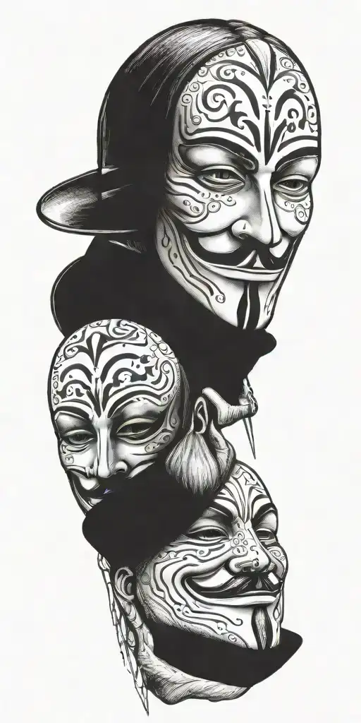 V For Vendetta With Rorschach Fromwatchmen